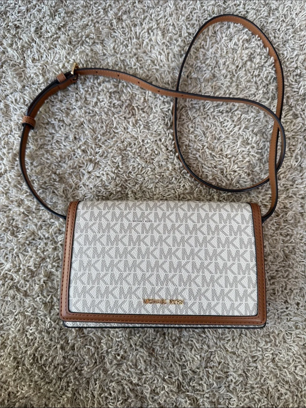 Micheal Kors Marlowe Medium Signature Logo Crossbody Bag